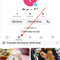 Mua tài khoản tiktok có giỏ hàng